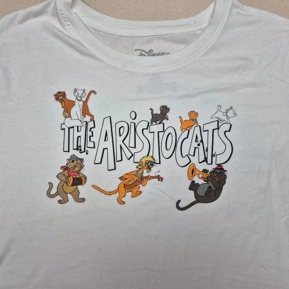 Disney The Aristocats White Short Sleeve T-Shirt Size XL EXCELLENT CONDITION!!! - Picture 2 of 4